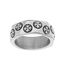 Picture of Silver-Tone Stainless Steel Men's Oxidized Flower Design Eternity Band Ring Size 11
