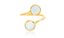 Picture of Gold-Tone Alloy Mother of Peal Bypass Ring Size 6
