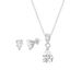 Picture of STERLING SILVER RHODIUM CLEAR 6X8MM TEARDROP CZ  STUD POST EARRING & PENDANT SET