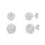 Picture of Crystal Fireball Ball Stud Earring 2-Pair Set in Sterling Silver