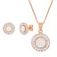 Picture of Sterling Silver Mother of Pearl Center Teardrop CZ Border Floral Design Pendant & Post Earring Set