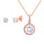 Picture of Brass Cubic Zirconia Round Pendant Cable Chain Necklace & Earring Set