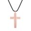 Picture of Steve Madden Silver-Tone Stainless Steel Men's Oxidized Splitting Cross Pendant 28 Boxed Rolo Chain Necklace